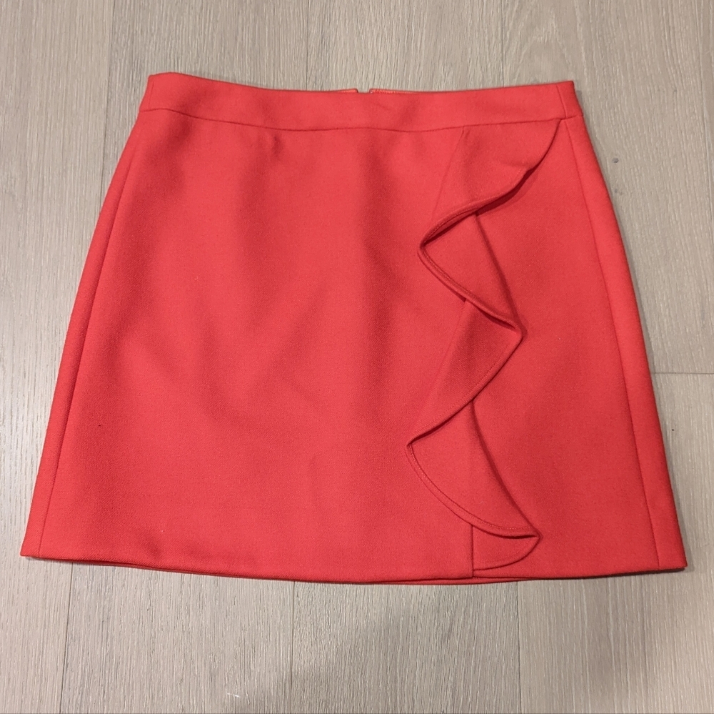 Elegant Red Ruffle Skirt